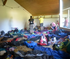 Das Stroh-Schlafzimmer der Teilnehmer