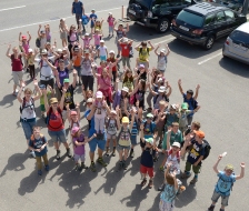 Gruppenbild von hoch oben
