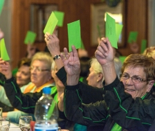 Abstimmen mit froher Mine