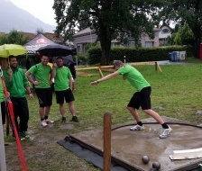 Kugelstossen bei Regen