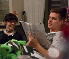 Roman und Céline am Üben