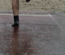 Dem Regen wird getrotzt