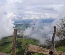 Die Aussicht zeigt sich zwischen dem Nebel