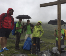 Einige sind schon oben im Regen